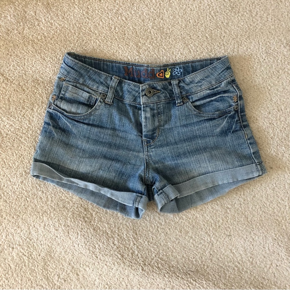 Mid-Low Rise Denim Shorts